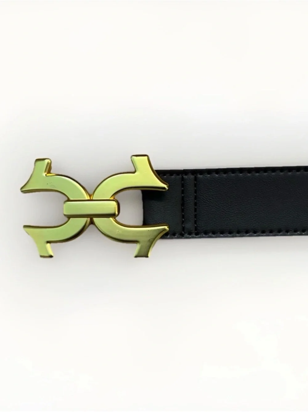 True Religion Brown Leather Belt with Gold Signature Buckle
